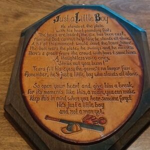 JUST a Little Boy Baseball plaque